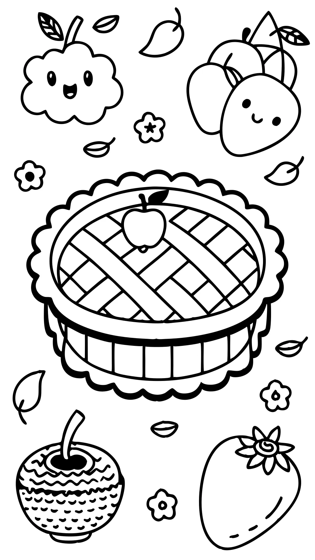 cute pie coloring page